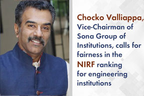 Chocko Valliappa, calls for fairness in the NIRF Ranking