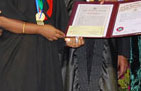A Gold Medalist E.Krithiga receiving her degree