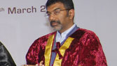 Mr.Ramanujam Sridhar CEO, Integrated Brand-Comm, Bengaluru awarding the degree