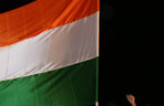 international students with indian flag