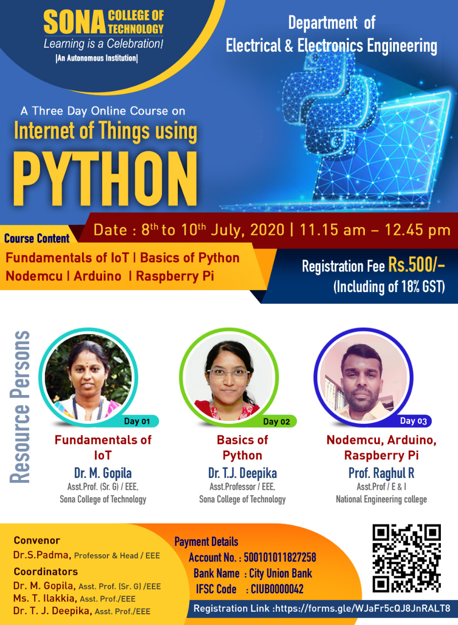 Live hands on session on "Python for data analytics"-ECE
