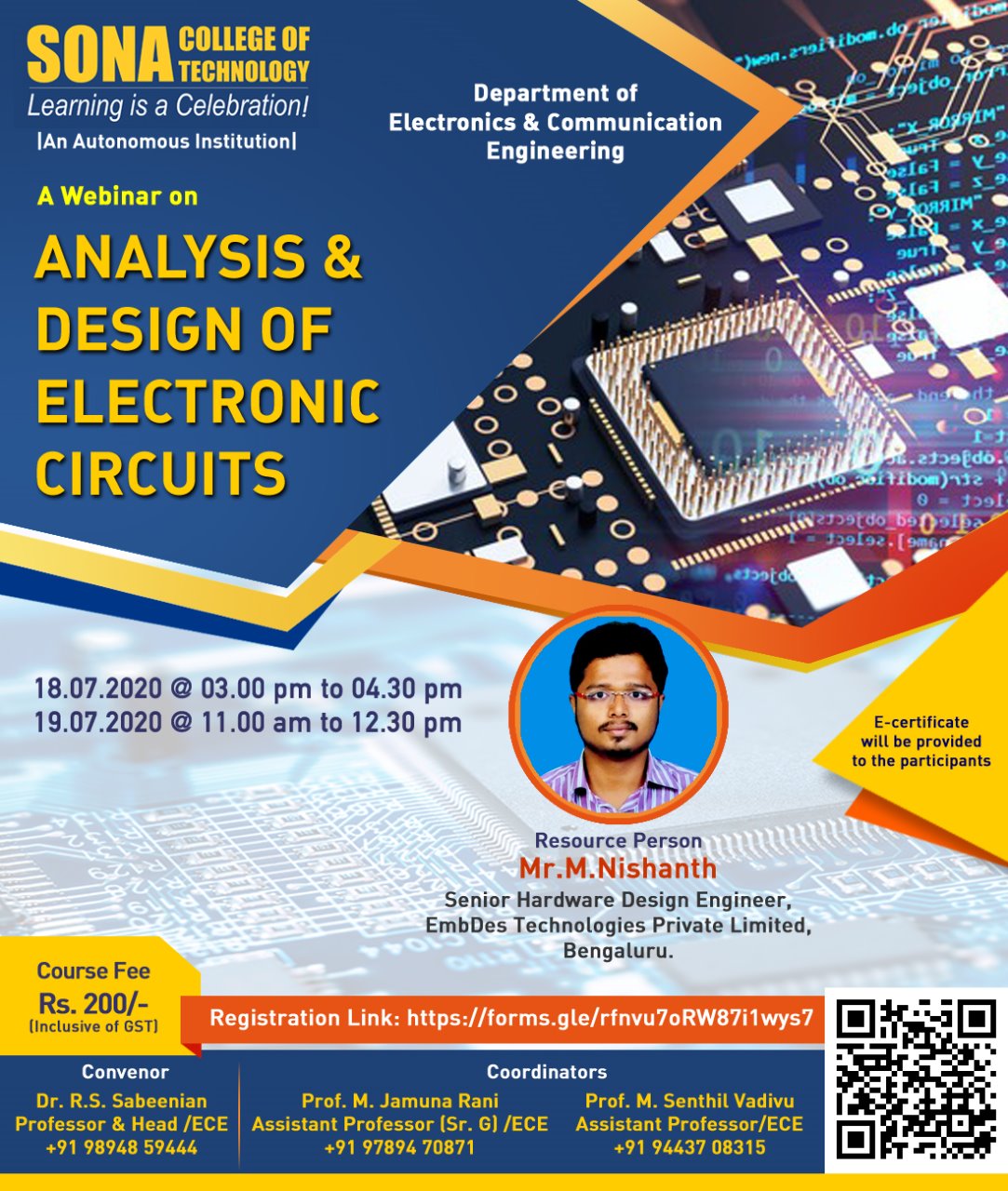 Webinar on "Analysis and design of electronic circuits"