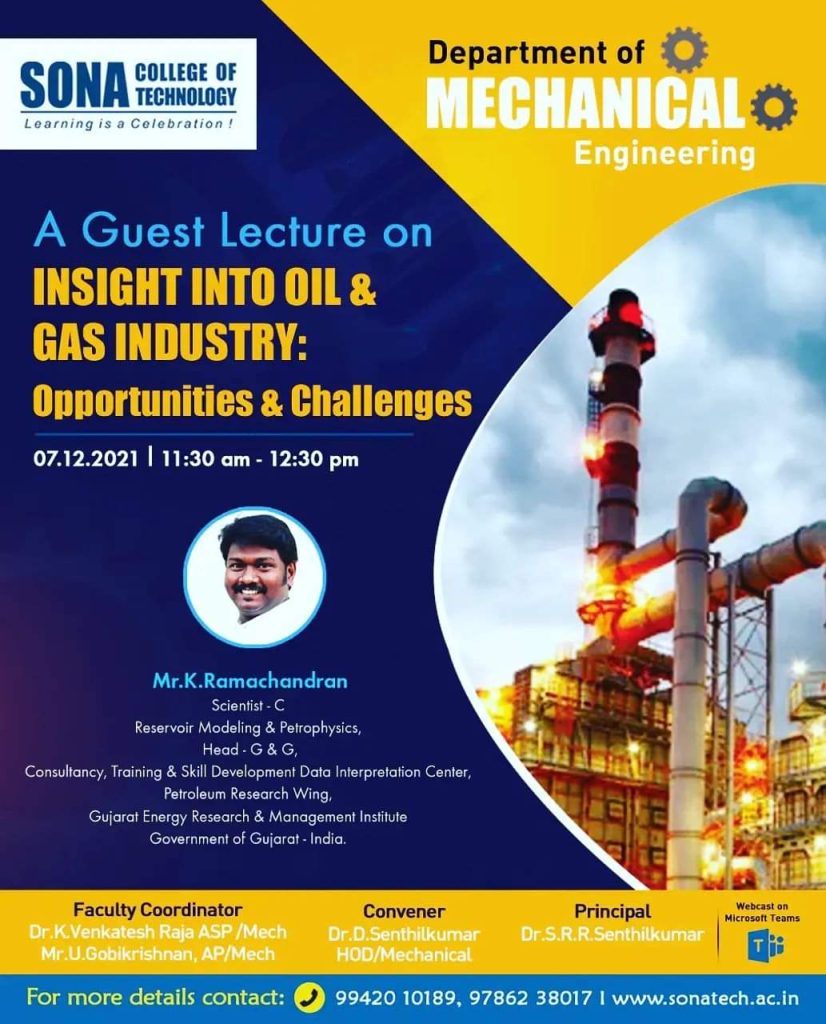 A Guest Lecture on Insight Into OIL & GAS Industry: Opportunities & Challenges