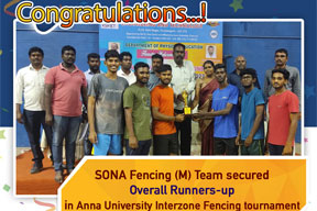 Sona fencing team at All India Inter University Tournament