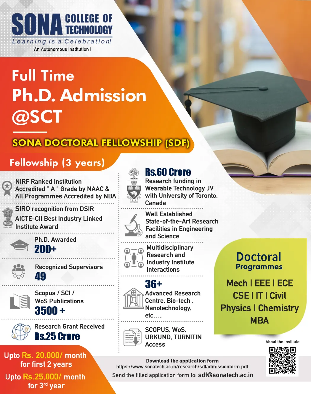 Sona Doctoral Fellowship (SDF)