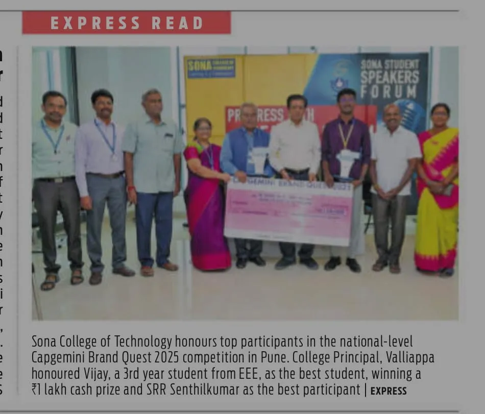 Sona College Students Win Top Honours at Capgemini Brand Quest 2025