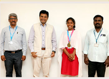 Sona's student Ms.Thirumangai bagged Gold in Soft Tennis